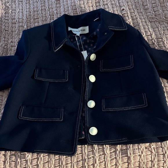 Veronica Beard Jackets & Blazers - Veronica Beard Dark Blue Blazer with Light Stitching
